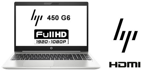 Portátil HP 450 G6 con pantalla 16:9 de 15.6 pulgadas, procesador CORE I5-8265U  3.9 GHZ (8ª Generación), memoria DDR4, Salidas gráficas: HDMI